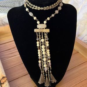 Long Gold Necklace with Tassels